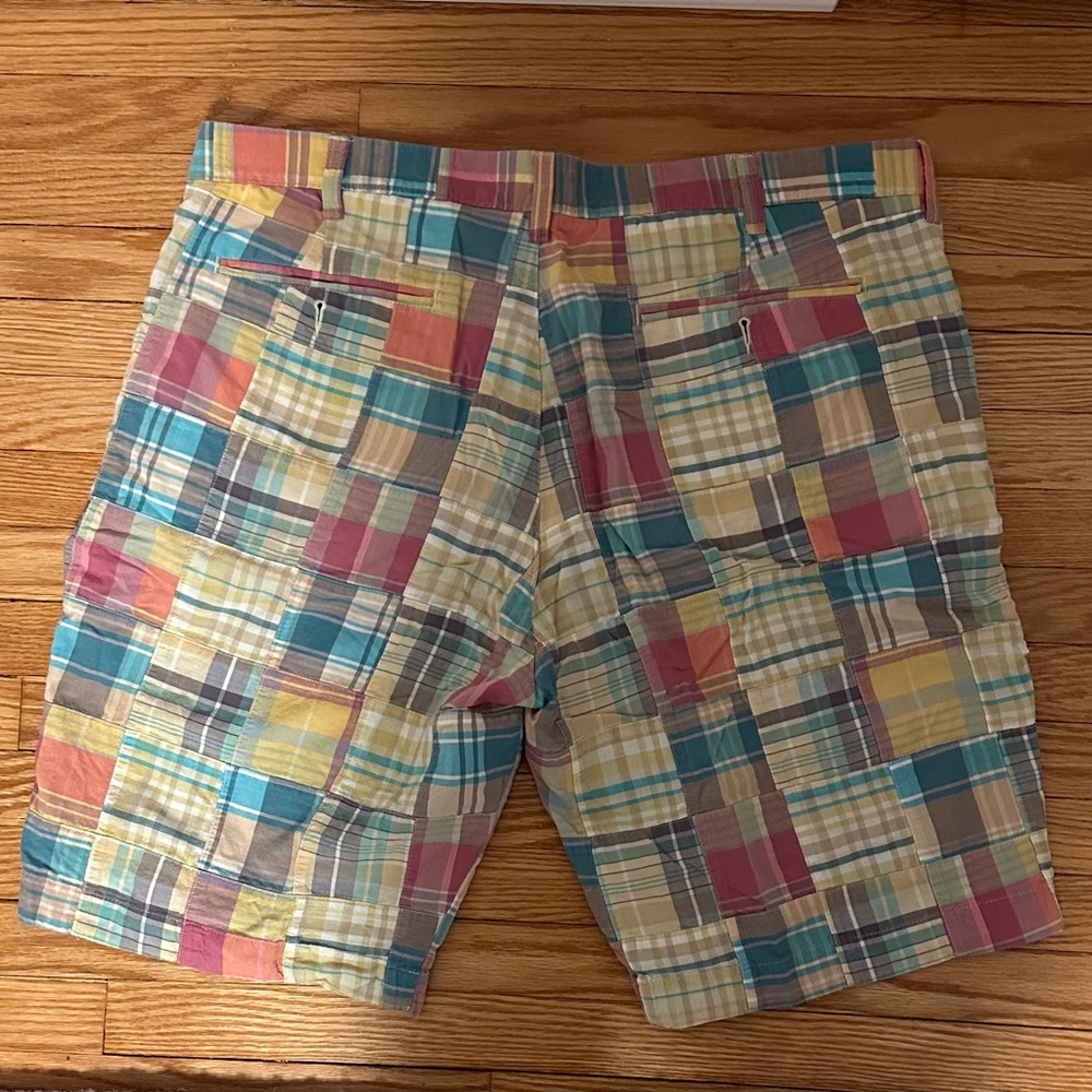 J.Crew Vintage Madras Faded Colorful Plaid Men's Shorts - Picture 3 of 3